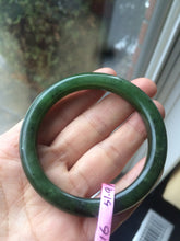 Load image into Gallery viewer, 51.9 mm 100% Natural dark green nephrite Jade (碧玉) bangle KS-16