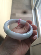 Load image into Gallery viewer, Certified Type A 100% Natural green/white Jadeite Jade bangle 59mm W5-7508