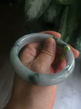 Load image into Gallery viewer, 57.7mm certified Type A 100% Natural green/gray/white Jadeite Jade bangle U51-1111
