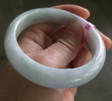 Load image into Gallery viewer, 56.3mm certified 100% natural Type A light green/white jadeite jade bangle Z9-3447