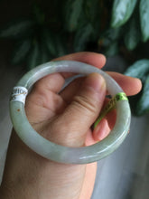 Load image into Gallery viewer, 54mm certificated Type A 100% Natural green/purple/red round cut Jadeite Jade bangleAB16-7805