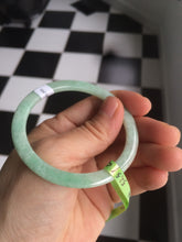 Load image into Gallery viewer, 52mm Certified Type A 100% Natural apple green/brown/red thin(flat) Jadeite Jade bangle L85-7336
