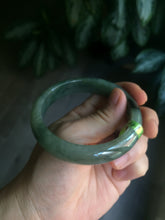 Load image into Gallery viewer, 57.5mm Certified Type A 100% Natural green/gray Jadeite Jade bangle Q22-8672
