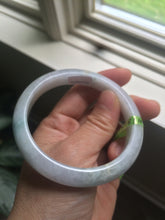 Load image into Gallery viewer, 57.8mm certified type A 100% Natural light green/purple Jadeite Jade bangle Q20-5749