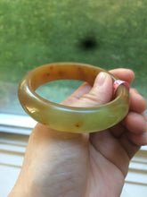 Load image into Gallery viewer, 52.9mm 100% Natural yellow/red/orange/gray Xiu Jade (Serpentine) (The Origin of Life) bangle A30