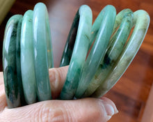 Load image into Gallery viewer, Type A 100% Natural dark green/white/black Jadeite Jade bangle (with defects) group 1