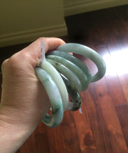 Load image into Gallery viewer, Sale! Type A 100% Natural dark green/white/black Jadeite Jade bangle with defects group 3