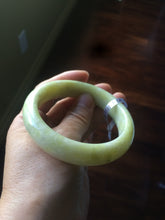 Load image into Gallery viewer, 58.3mm 100% Natural yellow/white lantian Jade (Xiu jade)(Serpentine) bangle J86-1