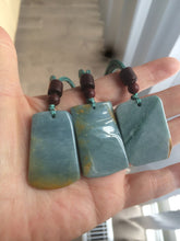 Load image into Gallery viewer, Type A 100% Natural light blue Jadeite Jade safe and sound pendant group RP-1