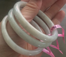 Load image into Gallery viewer, Sale! type A 100% 47-49mm Natural green/white round cut Jadeite jade bangle AG3 for kids or small hands group 7