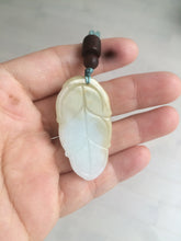 Load image into Gallery viewer, 100% natural type A yellow/purple jadeite jade leaf pendant necklace group AQ58