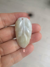 Load image into Gallery viewer, 100% natural type A yellow/purple jadeite jade leaf pendant necklace group AQ58