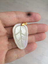 Load image into Gallery viewer, 100% natural type A yellow/purple jadeite jade leaf pendant necklace group AQ58