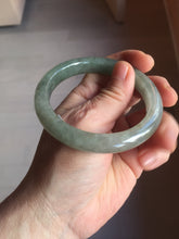 Load image into Gallery viewer, 56.5mm Certified 100% natural Type A oily dark green/gray/black (老油青) jadeite jade bangle PF34-5472

