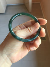 Load image into Gallery viewer, Sold！ please don't oder. Thanks. 57mm Certified Type A 100% Natural dark green/blue/gray round cut Guatemala Jadeite jade bangle PJ15-9676
