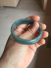 Load image into Gallery viewer, 52.8mm Certified Type A 100% Natural deep sea green/blue/gray/black Guatemala Jadeite bangle PJ32-6395
