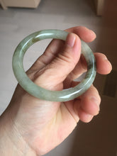 Load image into Gallery viewer, 54.5mm Certified type A 100% Natural light green dark green floating seaweed round cut Jadeite bangle PC137-6611
