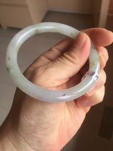 Load image into Gallery viewer, 55.5mm certified Type A 100% Natural light purple with red brown floating flowers round cut Jadeite Jade bangle J134-4085
