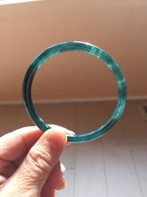 Load image into Gallery viewer, 58.8mm Type A 100% Natural icy black(冰乌鸡) blue gray Guatemala Slim Round Cut Jadeite Bangle PJ153-1373
