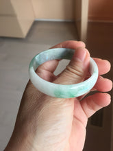 Load image into Gallery viewer, 50mm 100% natural type A sunny green light green gray jadeite bangle PB271-0997
