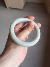Load image into Gallery viewer, 54.6mm 100% Natural white/beige with floating dandelions nephrite jade bangle HT99
