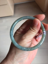 Load image into Gallery viewer, 56.6mm Type A 100% Natural Light Green/Gray/Black/Brown “Reed Flowers &amp; Snow” Guatemala Slim Round Cut Jadeite Bangle PJ130-1426
