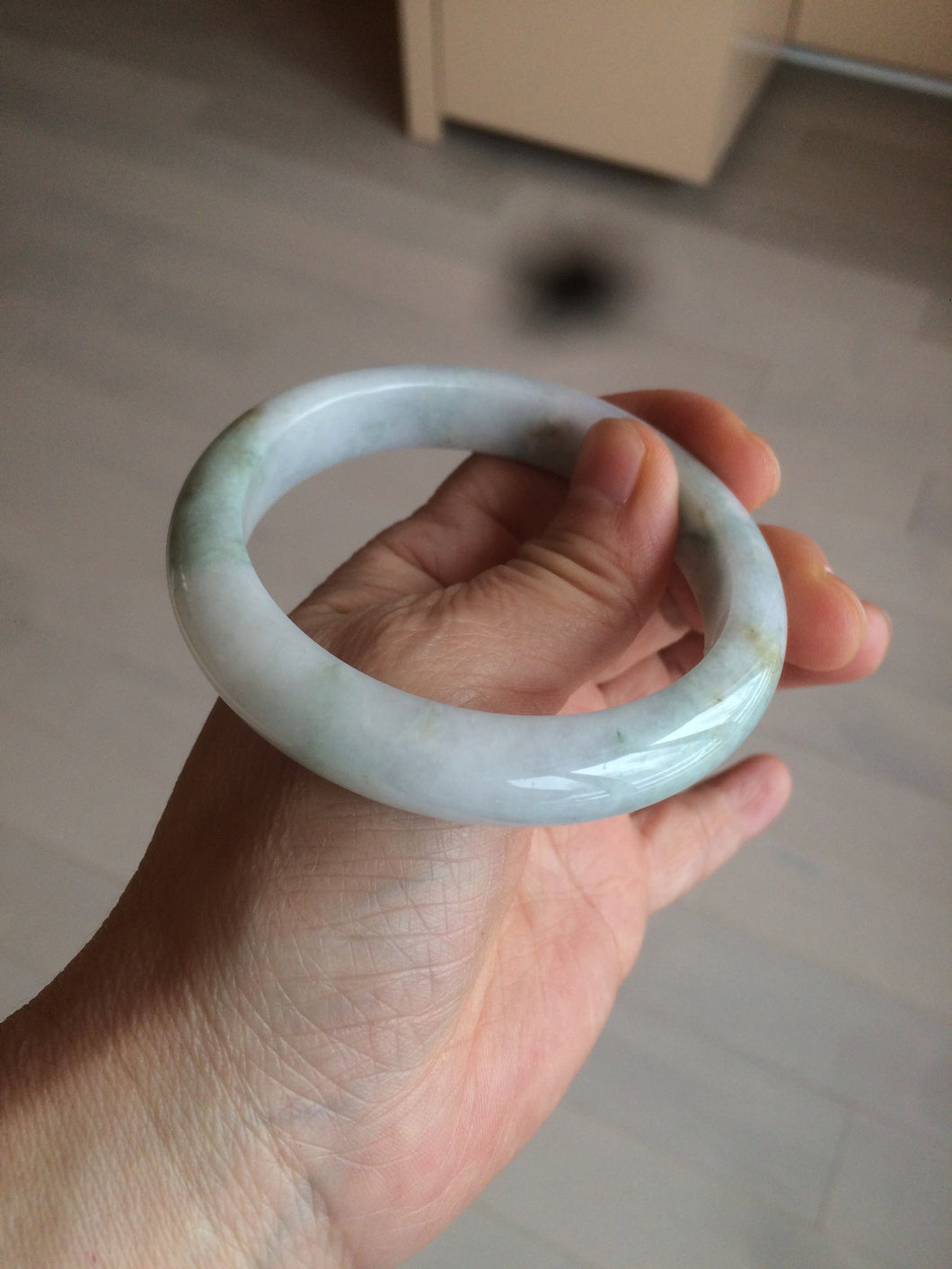 57mm Certified Type A 100% Natural yellow/purple/green(FU LU SHOU) Jadeite Jade bangle AC86-0748