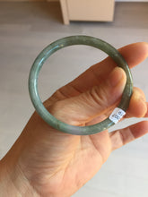Load image into Gallery viewer, 55.1mm Type A 100% Natural Light Green/Gray/Black/Purple/Brown “Reed Flowers &amp; Snow” Guatemala Slim Round Cut Jadeite Bangle PJ121-1419

