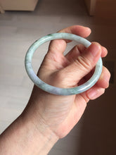 Load image into Gallery viewer, 65mm Certified type A 100% Natural light Green purple white round cut Jadeite bangle PB306-0164
