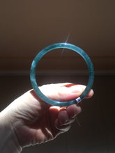 Load image into Gallery viewer, Sold please don't order. Thx. 60.6mm Certified Type A 100% Natural ice watery dark blue/green/purple/gray/black Guatemala slim round cut Jadeite bangle AZ150-2492
