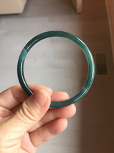 Load image into Gallery viewer, 60.3mm Type A 100% Natural icy black(冰乌鸡) blue gray Guatemala Slim Round Cut Jadeite Bangle PJ154-1358
