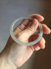 Load image into Gallery viewer, 55mm Certified 100% Natural gray black(灰冰) slim round cut nephrite jade bangle HN39-9112

