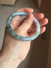 Load image into Gallery viewer, 56.3mm Certified Type A 100% Natural dark green/purple/gray round cut Jadeite bangle AA129-6929
