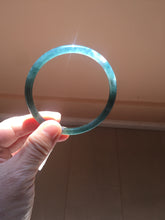 Load image into Gallery viewer, 60.7mm Certified Type A 100% Natural ice watery dark blue/green/purple/gray/black Guatemala slim round cut Jadeite bangle AZ149-2490

