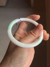 Load image into Gallery viewer, 57mm Certified Type A 100% Natural sunny green/white(白底青) Jadeite Jade bangle PE39-2852
