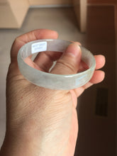 Load image into Gallery viewer, 53mm certified 100% natural Type A icy watery white light green gray (淡油青)Jadeite jade bangle PB268-1037
