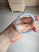 Load image into Gallery viewer, 51mm Certified Type A 100% Natural Icy Watery Misty Gray Violet White thin Jadeite Jade Bangle PJ58-1888
