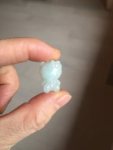 Load image into Gallery viewer, Type A 100% Natural oily dark green/light green/purple/white jadeite jade cat kitty pendant PD200
