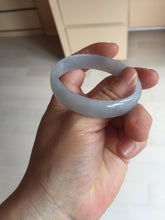 Load image into Gallery viewer, 51mm Certified Type A 100% Natural Icy Watery Misty Gray Violet White thin Jadeite Jade Bangle PJ58-1888
