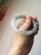 Load image into Gallery viewer, 54.5mm Certified type A 100% Natural green white light purple half mountain half water two-tone(半山半水) Jadeite bangle PE23-5466
