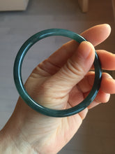 Load image into Gallery viewer, 58.8mm Type A 100% Natural dark green/blue/gray Guatemala slim round cut Jadeite bangle PH101
