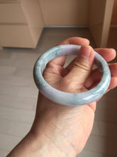 Load image into Gallery viewer, 58.5mm certified 100% natural Type A light green/purple white Snowy Pine Forest jadeite jade bangle J125-3067
