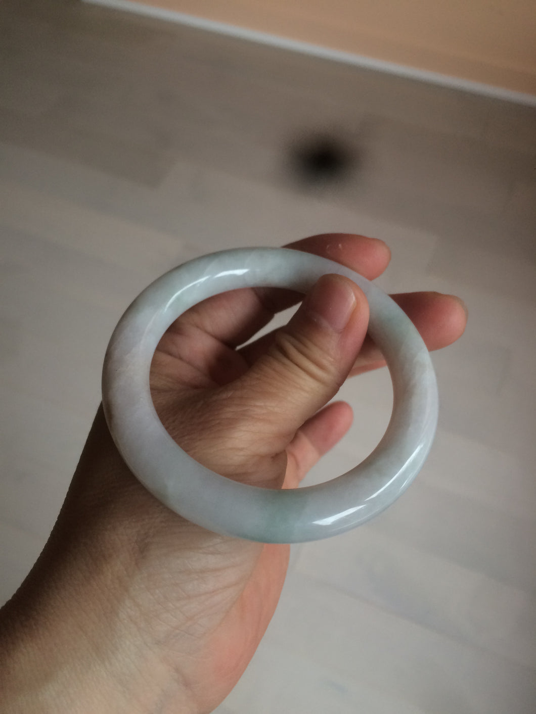 55mm Certified type A 100% Natural light green/purple/yellow round cut Jadeite bangle AE62-6546