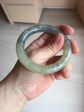 Load image into Gallery viewer, 53.3mm 100% Natural Certified black/yellow/gray Sesame Paste (芝麻糊青花) chubby round cut nephrite bangle HN227
