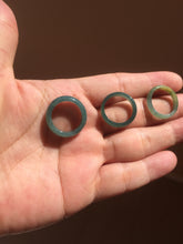 Load image into Gallery viewer, 14.5mm 3 1/2 100% natural type A icy watery green/blue Guatemala jadeite jade band ring BP67
