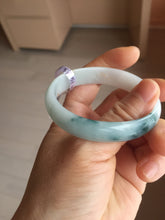 Load image into Gallery viewer, 46mm certified 100% natural type A white green orange with floating flowers oval jadeite bangle PH167(AllaboutjadeCanada.com only)
