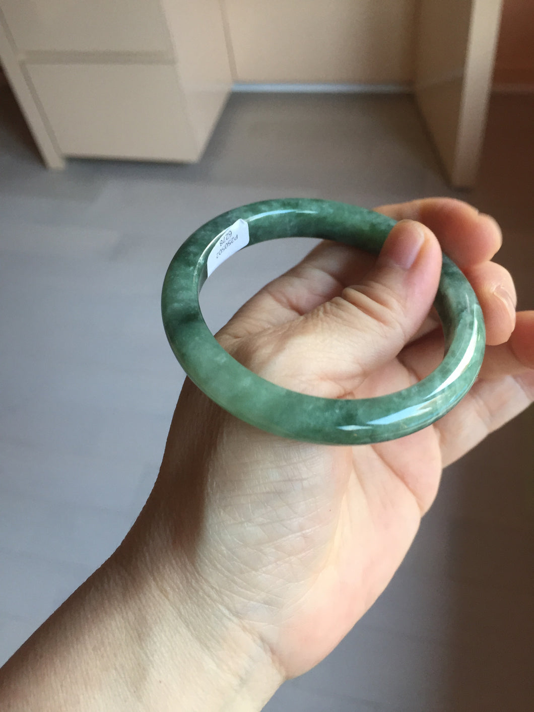 55mm Certified Type A 100% Natural oily dark green(老油青)Jadeite bangle PD145-6278