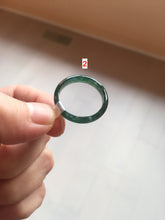 Load image into Gallery viewer, 19.2mm size 9 1/4 100% natural type A icy watery green/blue slim style Guatemala jadeite jade band ring group  BP71
