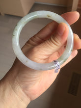 Load image into Gallery viewer, 55.5mm certified Type A 100% Natural light purple with red brown floating flowers round cut Jadeite Jade bangle J134-4085
