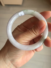 Load image into Gallery viewer, 54.3mm Certified Type A 100% Natural light green purple round cut jadeite Jade bangle E138-4942
